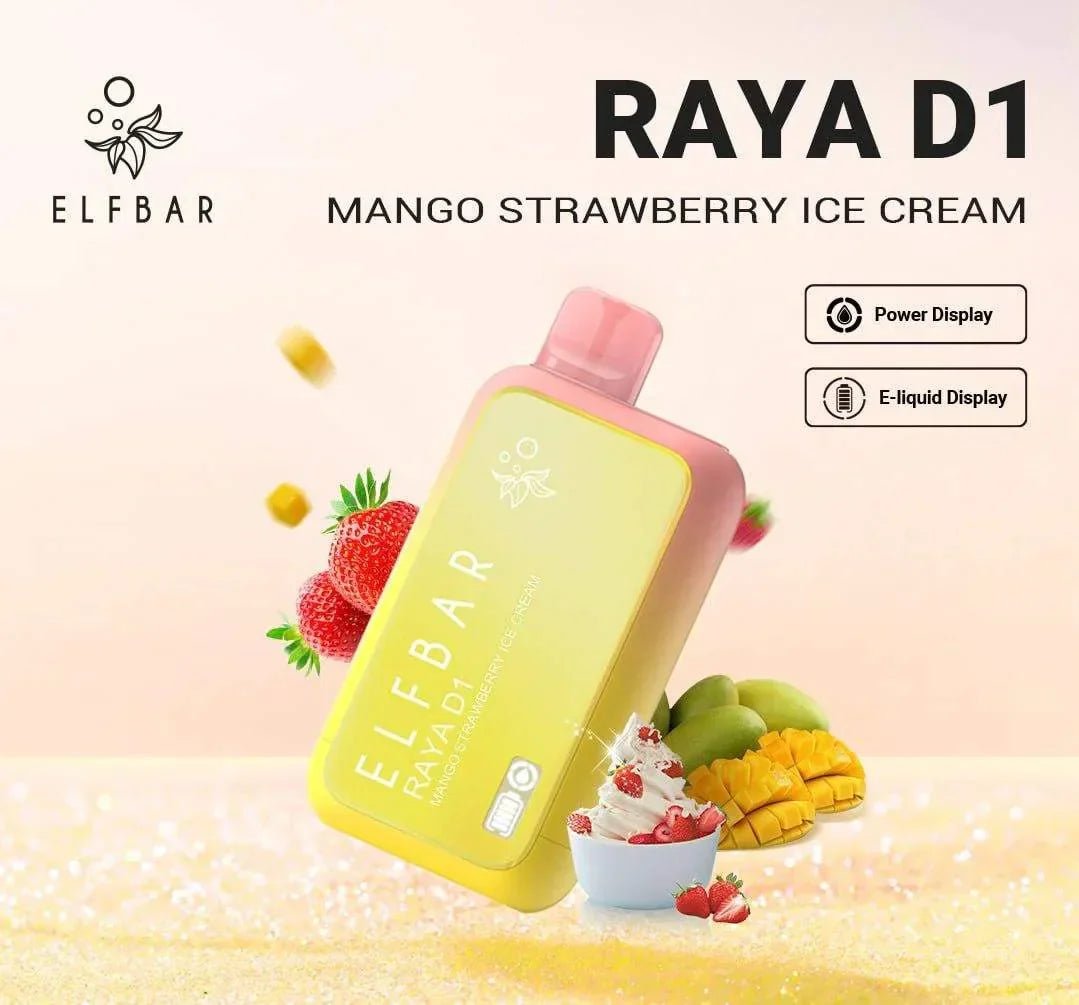 ELF BAR RAYA D1 – Mango Strawberry Ice Cream - Vape Shop Chennai - My Store