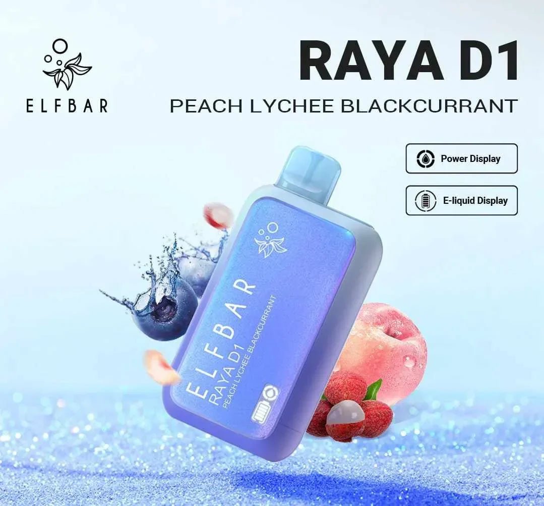ELF BAR RAYA D1 – Peach Lychee Blackcurrant - Vape Shop Chennai - My Store